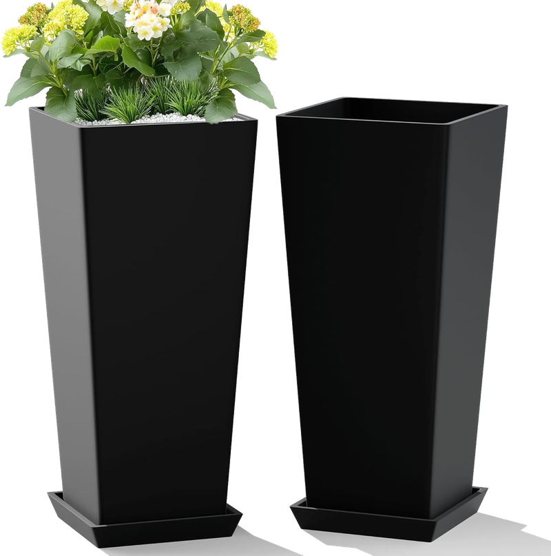 TUYOHW 24-Inch Tall Planters for Outdoor Plants